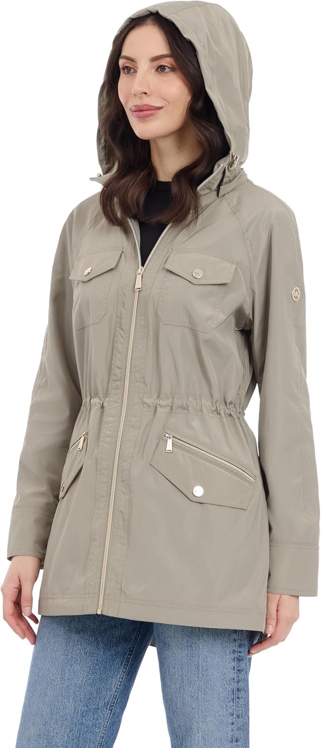 Michael Kors womens Hooded Anorak Rain Coat and Windreaker - Image 6