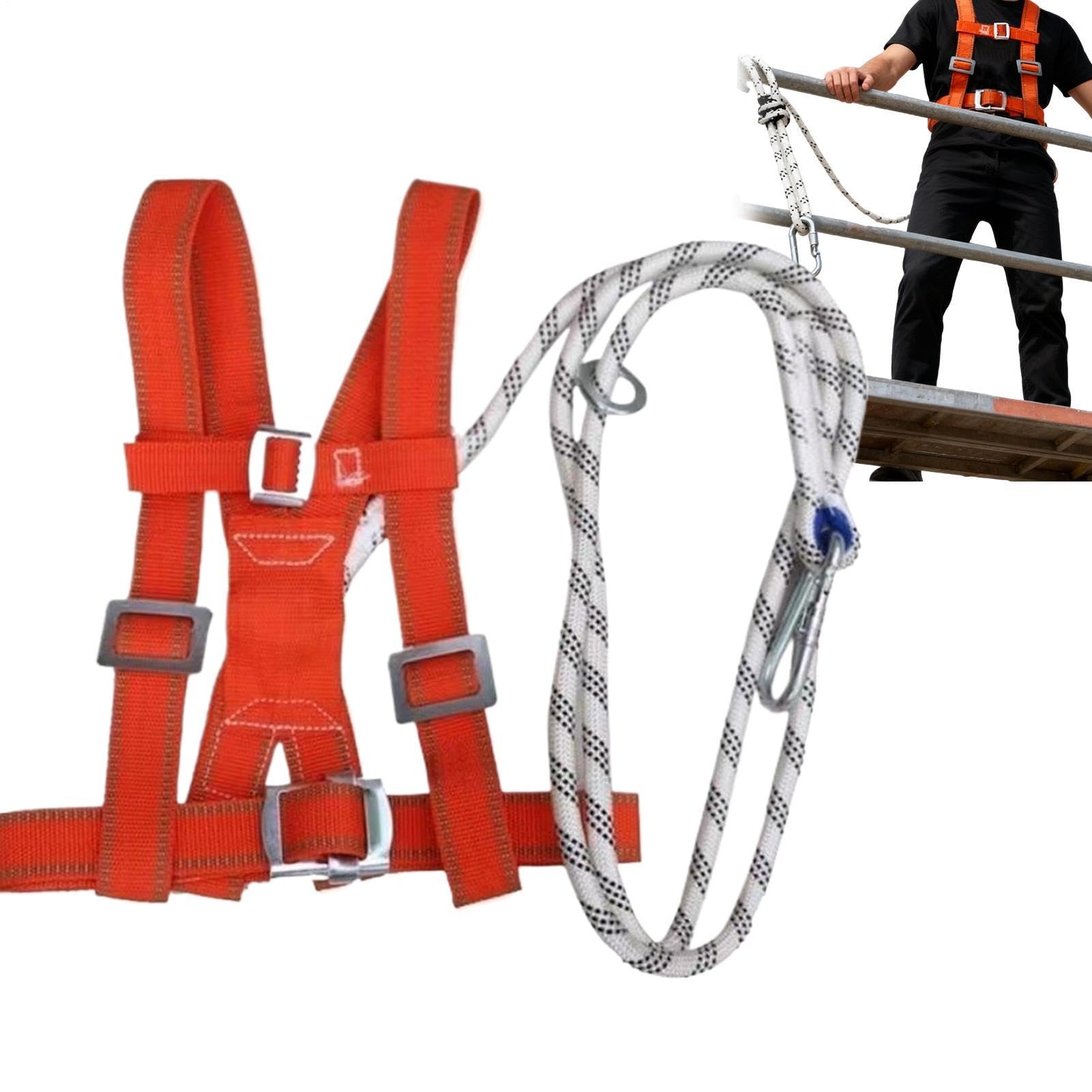 Absturzsicherung Sicherheitsgurt Verstellbarer Ganzkörper Auffanggurt Für Männer Sicherheitsgurt Mit Lanyards Kletterseil Klettergurte Herren Ganzkörpergurt Zum Dachdecken Und Baumklettern