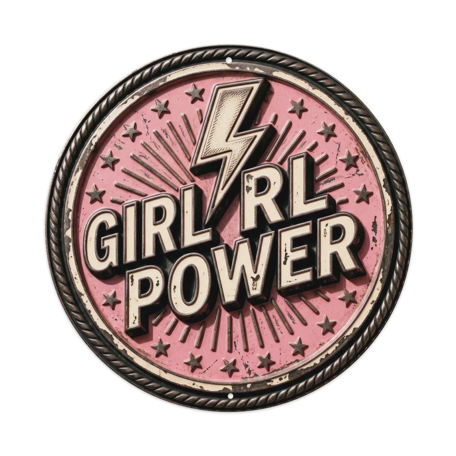 Girl Power Nostalgic Bedroom Display Retro Slogans Metal Tin Sign