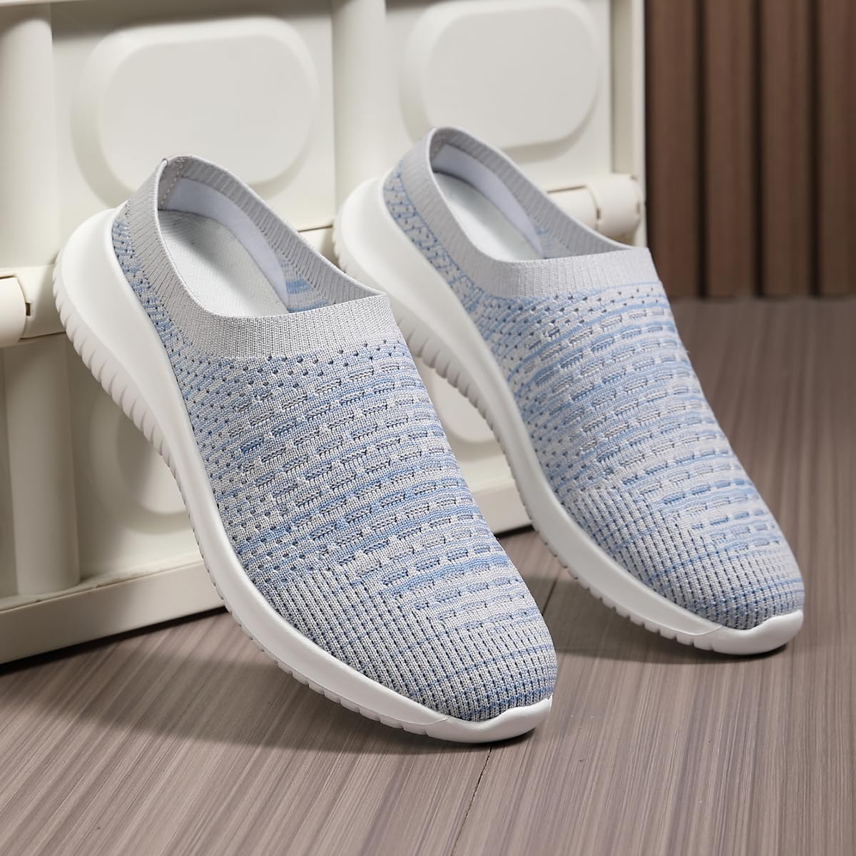 Slip on Sneakers for Women Go Walk Shoes Sock Athletic Sock Athletic Elastic Knit Flats Lightweight Breathable Comfortable Walking Shoes - Image 3