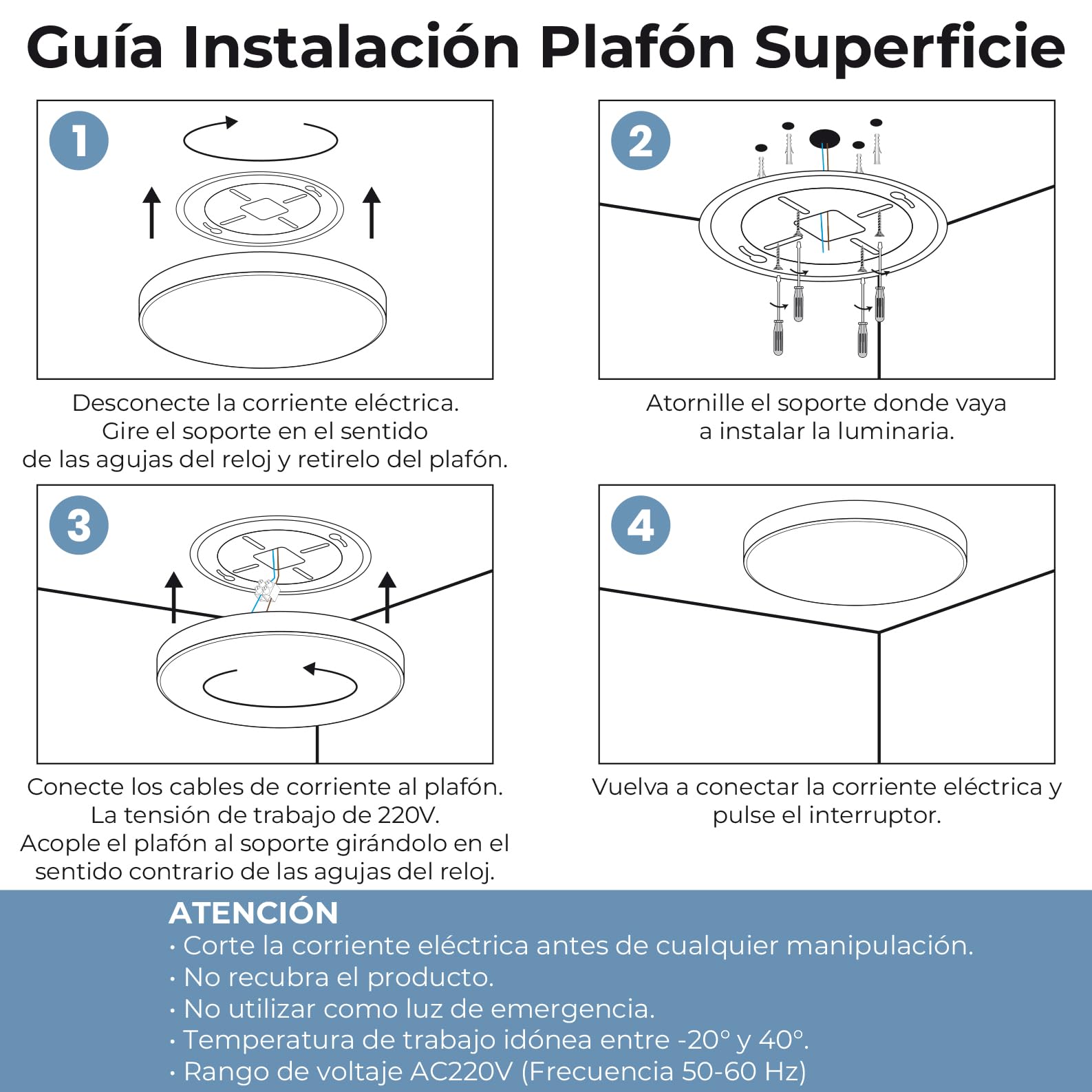 LED ATOMANT 2x Plafón LED Redondo Superficie 40cm 42W CCT 3000-6500K IP44 | 3050 Lumenes, Diametro 400mm