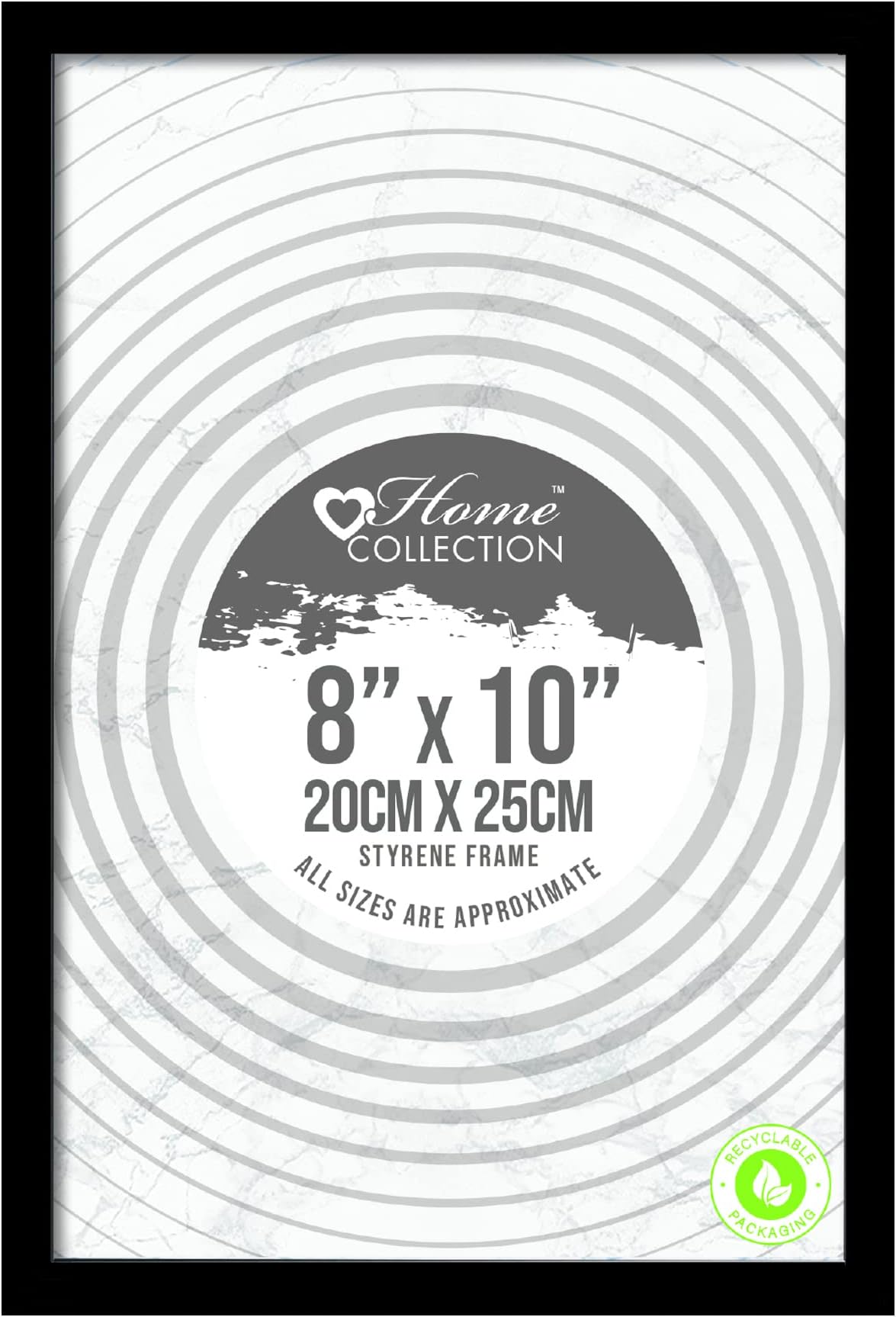 Black Nouveau Simple Design Styrene Photo Frame 8x10"