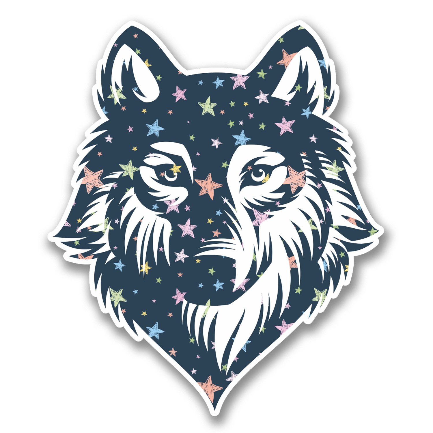 Destinationvinyl Multi 2 X 10Cm Chalk Stars Husky Wolf Vinyl Sticker Laptop Tablet Car Dog Animal #6414 (8.5Cm Wide X 10Cm Tall)