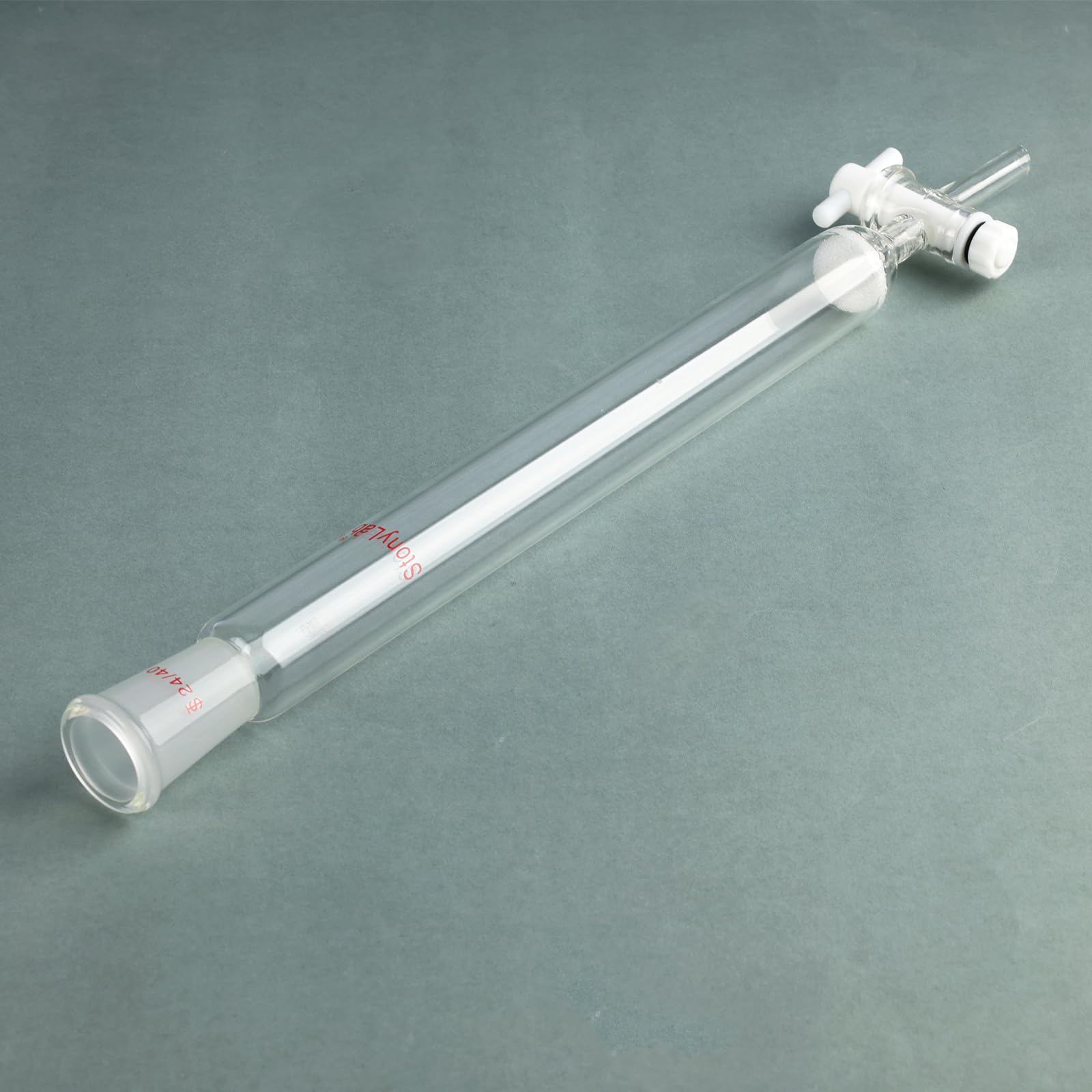 stonylab Colonna di Cromatografia, Diametro Interno di 25,4 mm, Lunghezza Effettiva di 254 mm, Tappo di Sabbia G2, Giunto Conico Standard 24/40, Vetro Borosilicato, per Applicazioni di Laboratorio