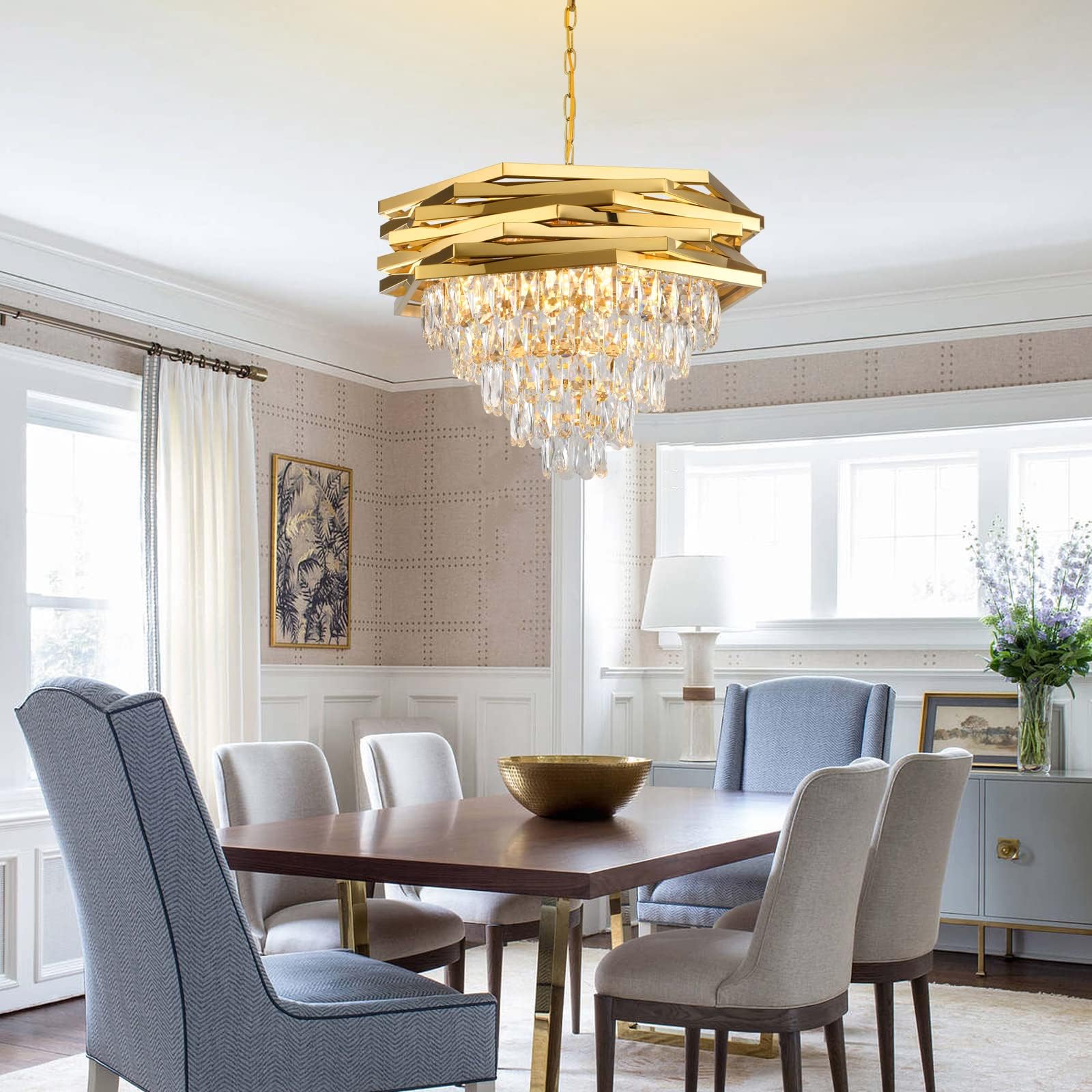 Moderne gouden kristallen hanglamp - K9 Bubble kroonluchter met