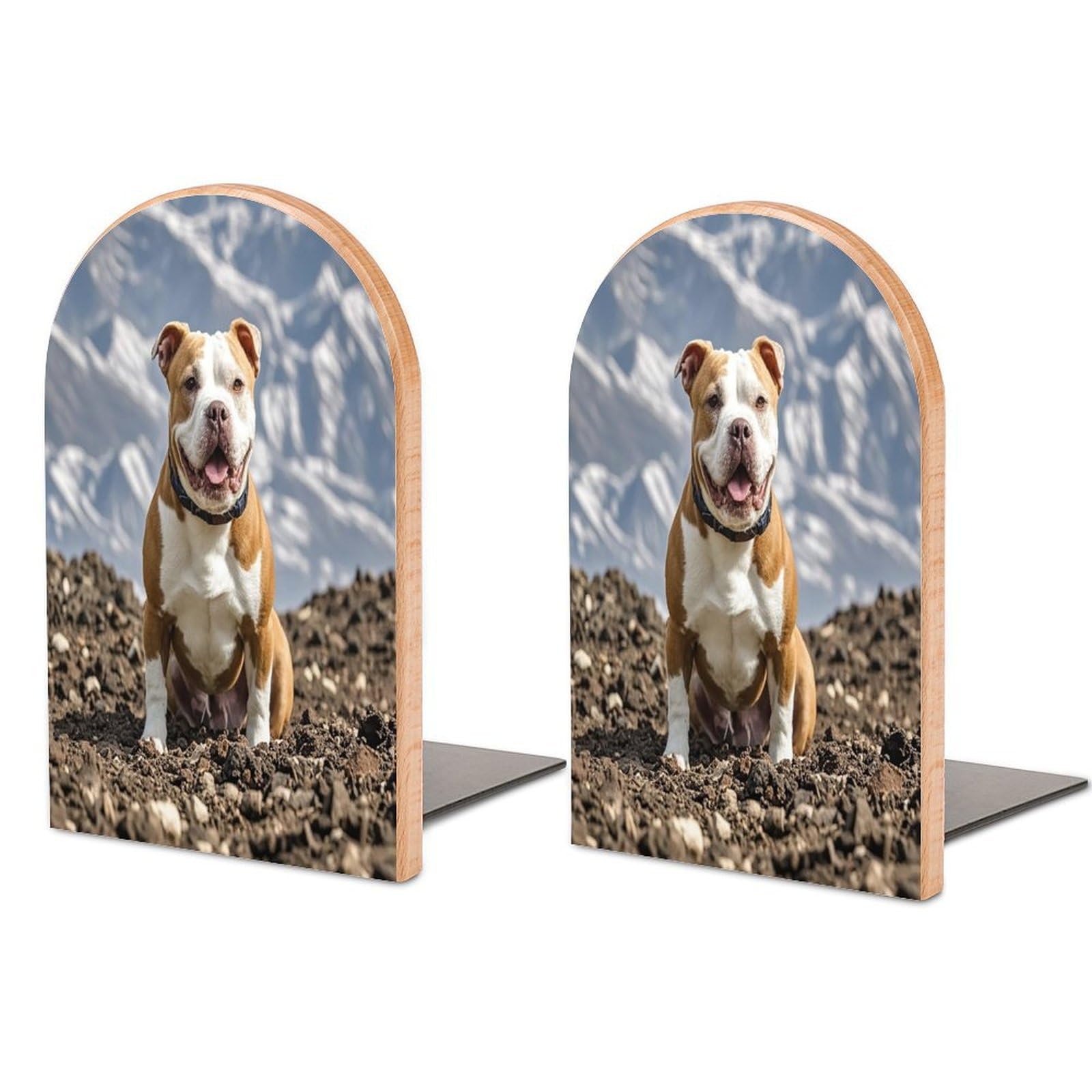 Sujetalibros de madera resistente de Pitbull con soporte resistente decorativo