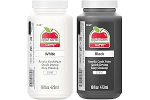 Apple Barrel 2 Pack 16 FL OZ Black and White Acrylic Paint