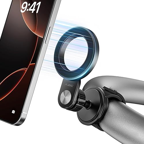 Miniatura 9 de A2C Soporte de teléfono con barra magnética ajustable para cinta de correr Peloton, bicicletas de ejercicioestacionarias, cochecito, carrito de