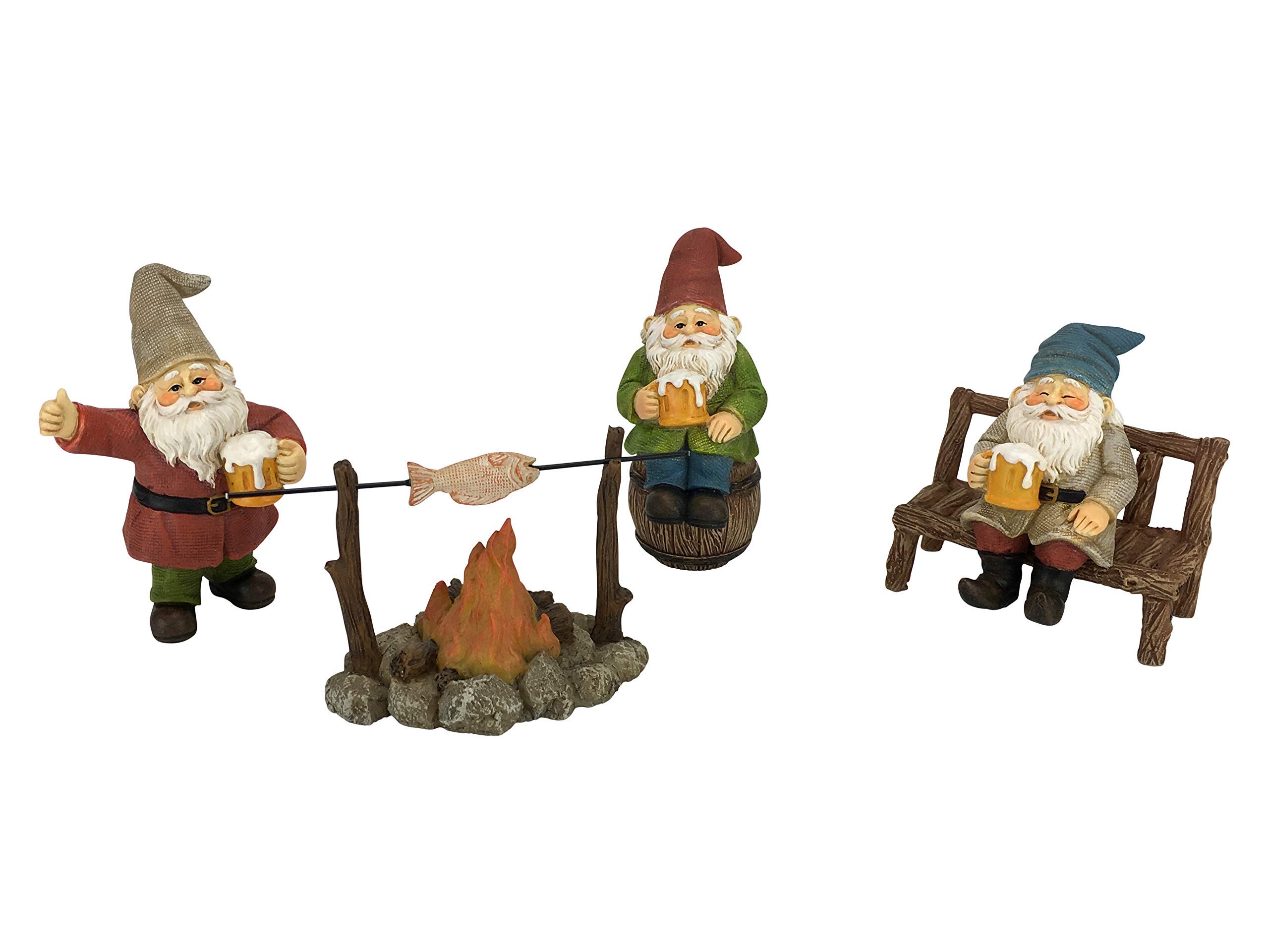 GlitZGlam „Die fröhlichen Zwerge“ Biertrinkkumpanen! 5-teiliges Gartenzwergset für den Miniaturfeengarten