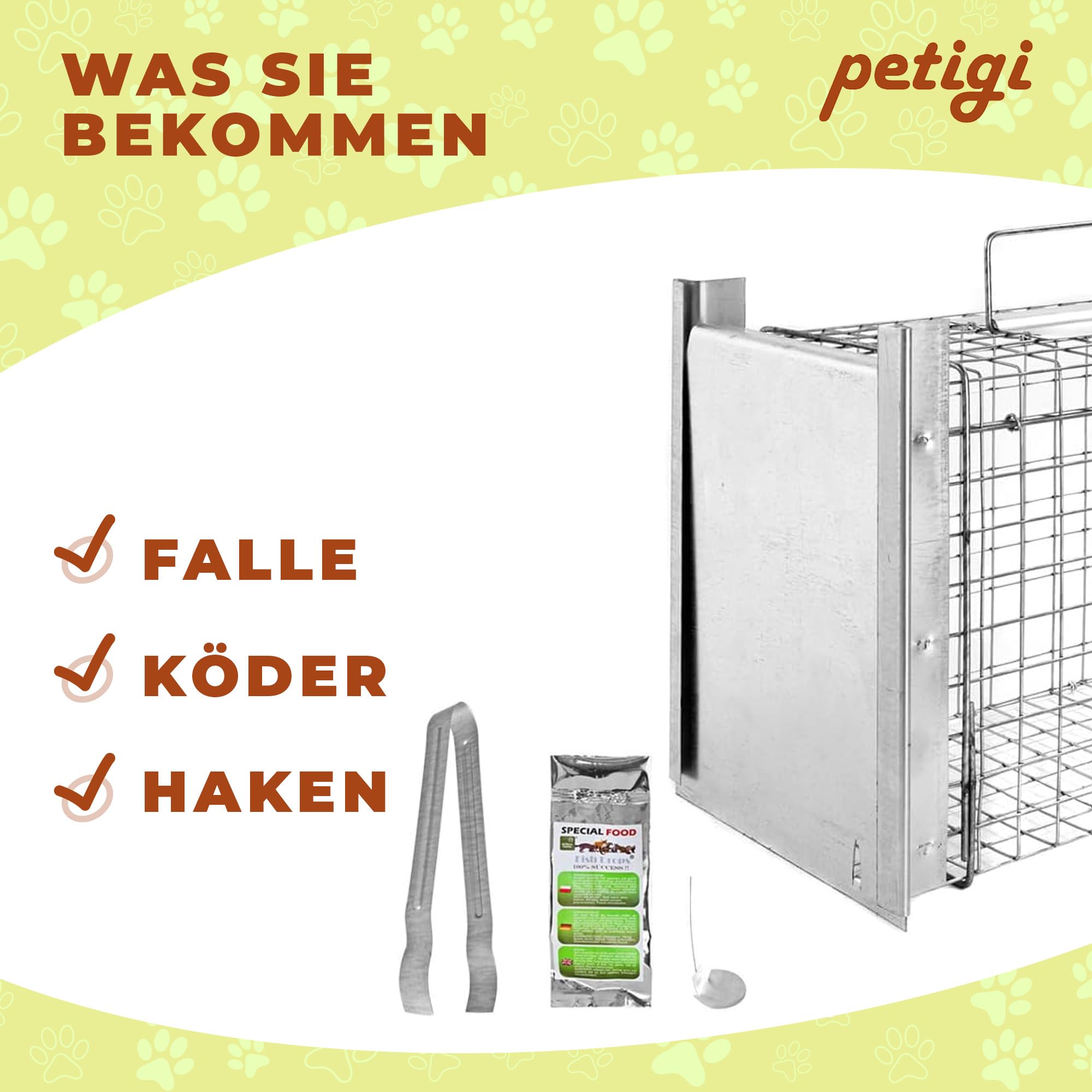 Petigi Animales Humane Trampa Jaula Captura Ratones Ratas Conejos Topos Martas Castores Tejones, Dimensiones/Modelo:Trampa Animales pequeños 7 (50 x 20 x 27 cm)