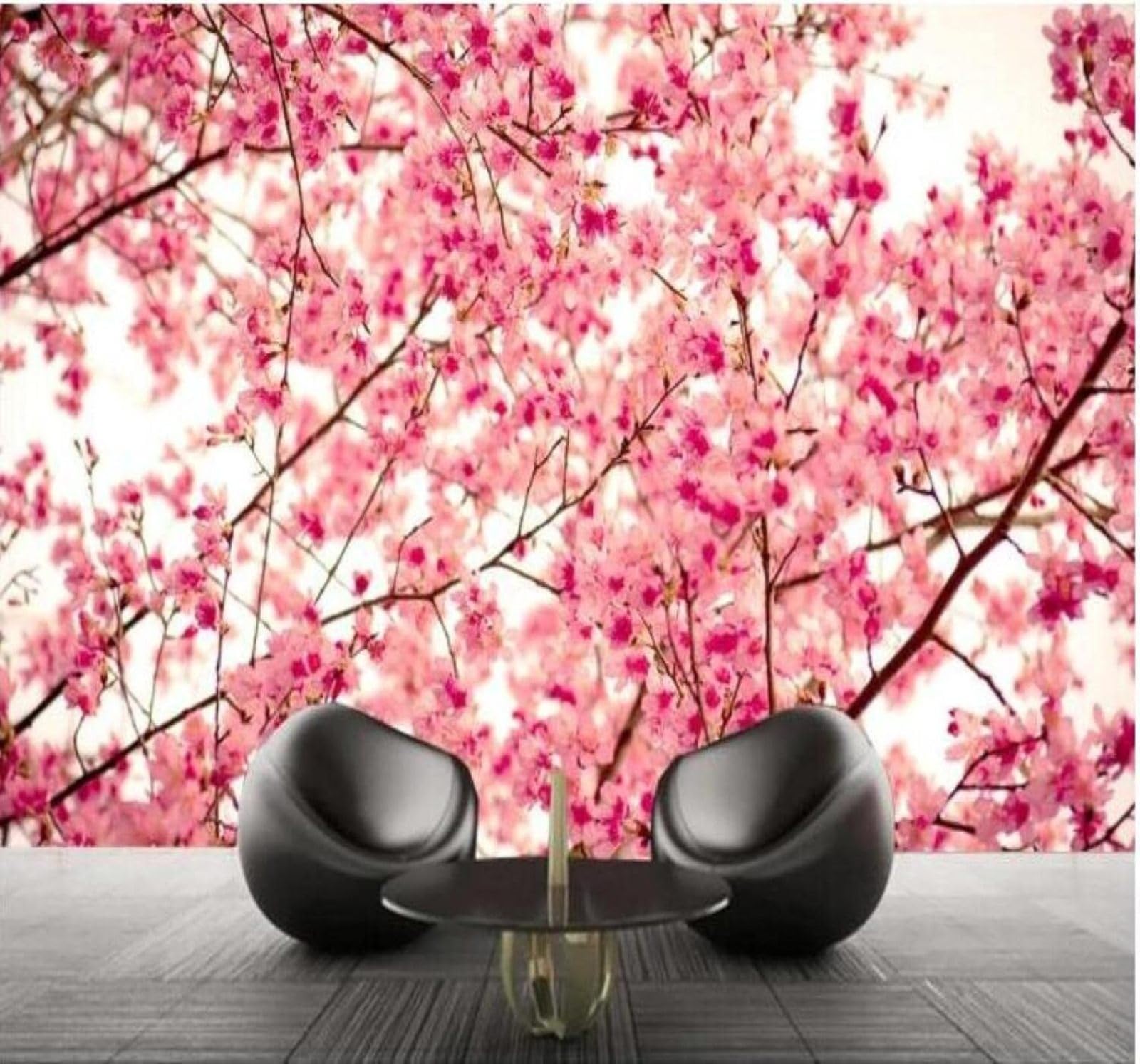 XLMING Beautiful Three Dimensional Romantic Pink Cherry Blossoms 3D Wallpaper Luxury Home Dining Decor Paste Sofa Living Room The Wall for Bedroom Mural-400cm×280cm