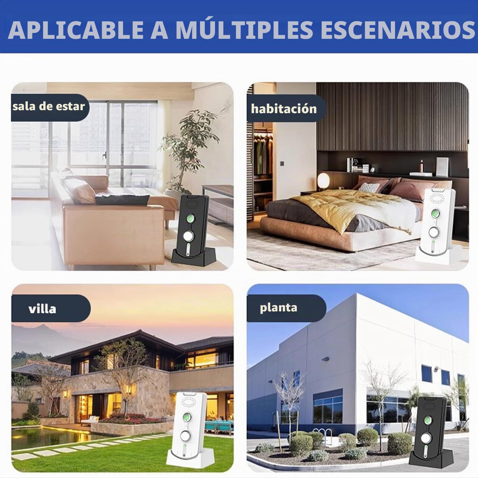 Intercomunicador inalámbrico para casa 1000 M VOCE VOCE activada Interfono de 2 vías para Home House Business Room to Room DC5V 1A (WHITE)