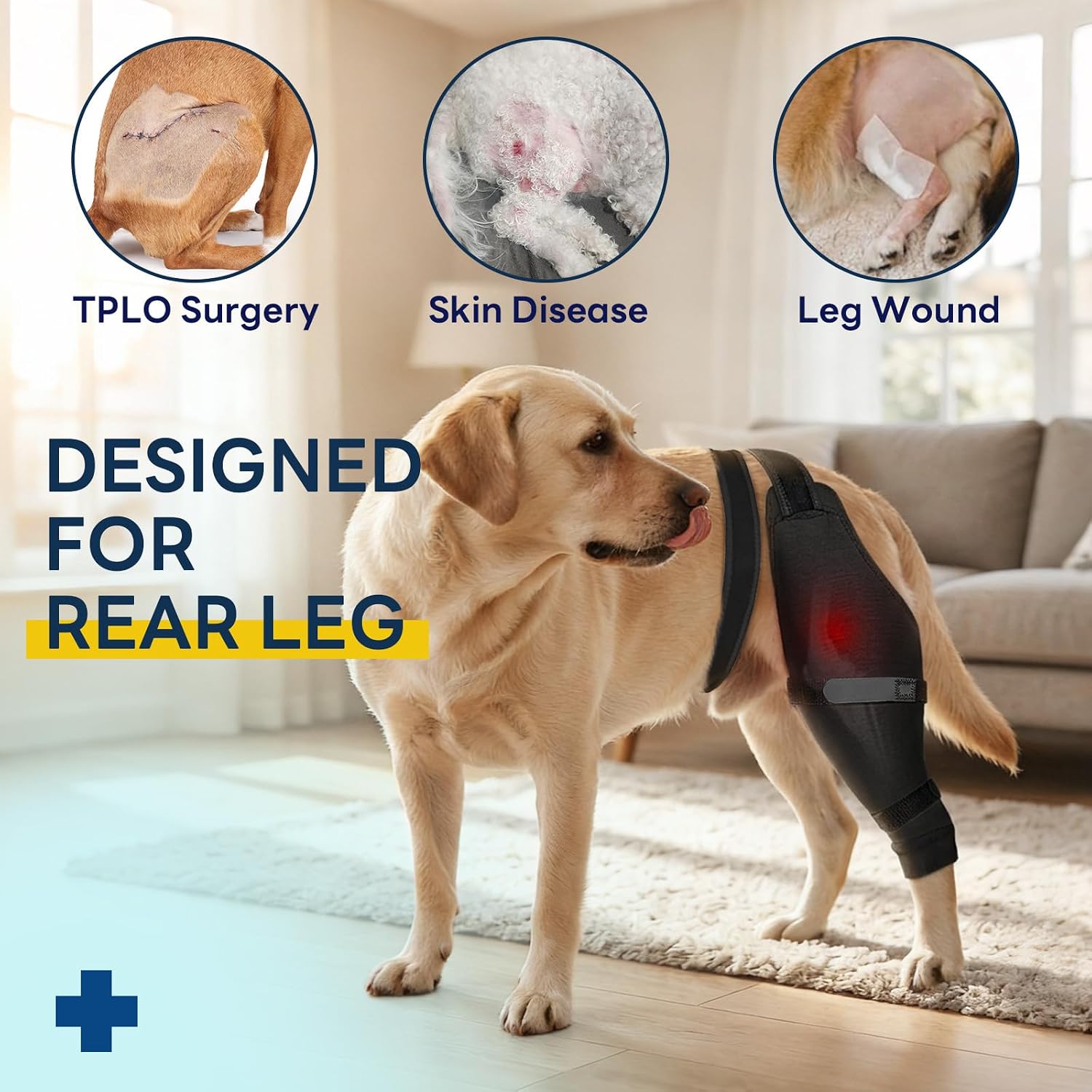 Dog Sleeve for Rear Legs to Stop Licking, Upgraded Surgical Recovery Sleeve for Hind Back Leg Wound,TPLO, ACL Surgery, Light Comfortable Cone Alternative, Right, 2XL