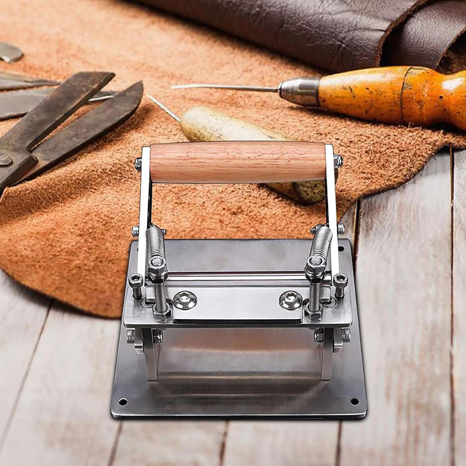 Peladora De Cuero Manual, Cortadora De Cuero De Acero Inoxidable, Ancho De Corte: 9 Cm, Grosor Ajustable, para Cortar Cuero Duro