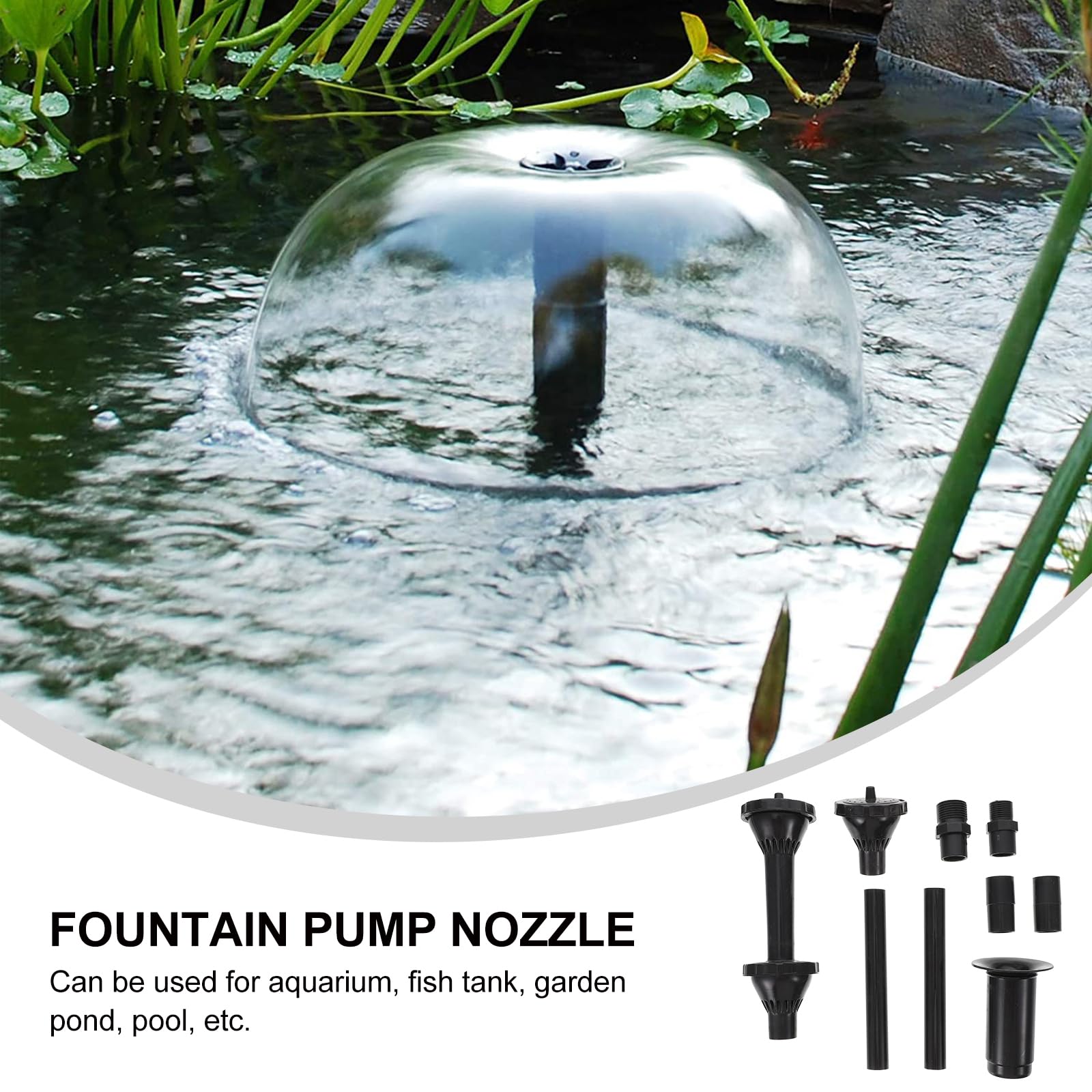 OUNONA Water Fountain Nozzle Ensemble De 9 Buses De Fontaine Pour Pompe De Bassin TêTes De PulvéRisation D'Eau Multifonctions Pour Fontaine D'ÉTang Et Piscine Accessoires Pour Jet D'Eau ExtéRieur