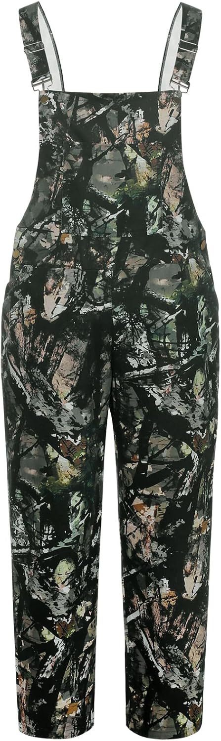 Camo Overalls for Adult Men Camo Bibs Camouflage Coveralls Outdoor Hunting Jumpsuit with Pockets Adjustable Straps - Image 2