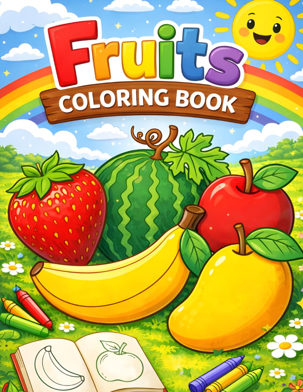 Fruit Coloring Book for Kids Ages 3-5: Easy & Fun Fruit Coloring Pages for Toddlers and Preschoolers | Simple Designs for Early Learning, Creativity & Fine Motor Skills (Ages 3-6)