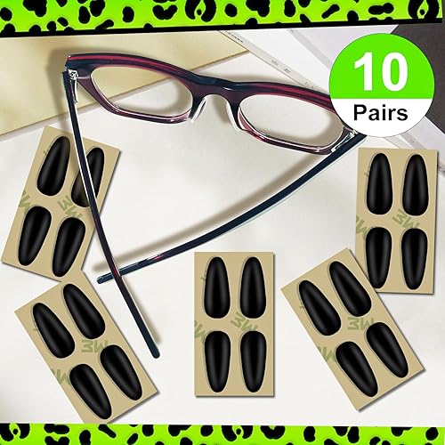 Miniatura 15 de Paquete de 10 almohadillas de silicona antideslizantes para lentes, almohadillas de nariz de repuesto ultrafinas de 0.06 pulgadas, ajuste seguro