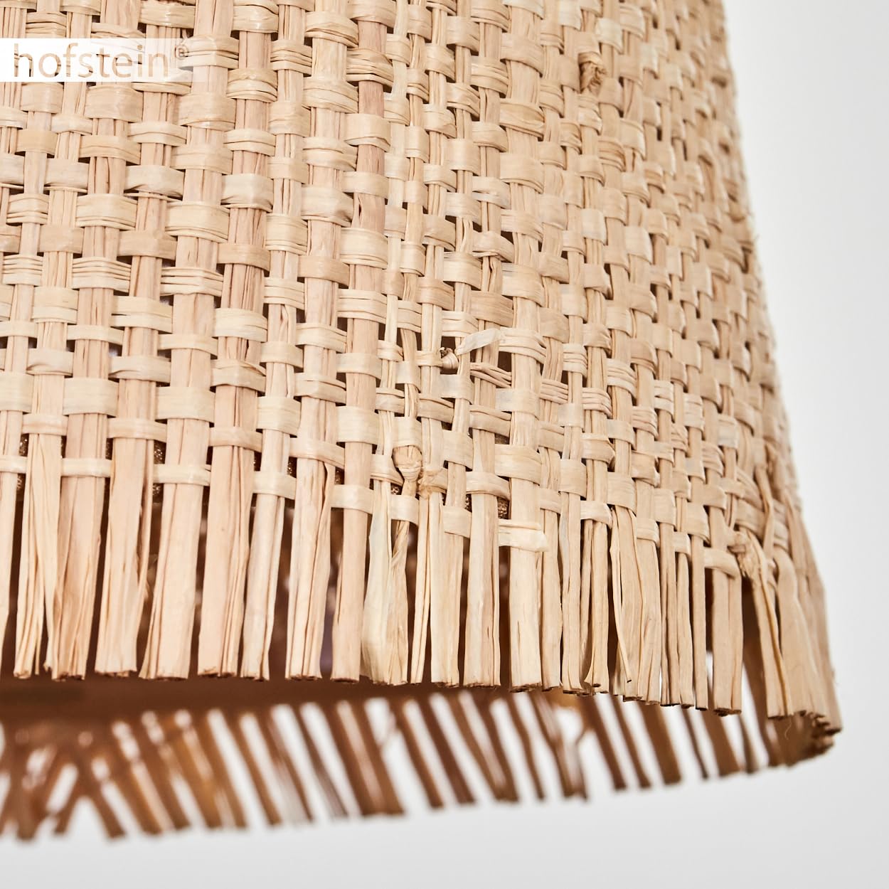 Lámpara colgante Soungou, moderna lámpara colgante de madera/metal/bastón en natural/negro/beige, lámpara colgante de 4 luces en diseño escandinavo, altura máx. 135 cm, 4 x E27, sin bombillas