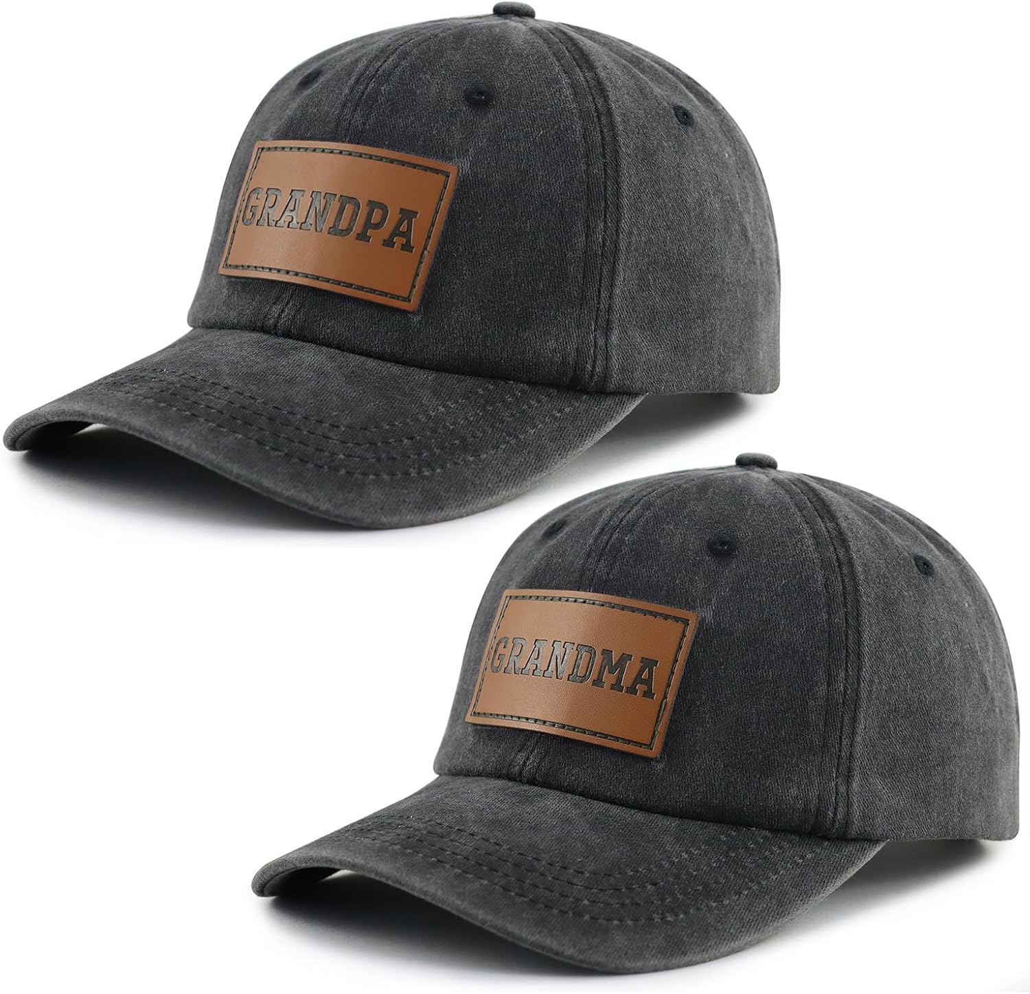 2PCS Grandpa and Grandma Hats for Men Women, Grandparents Baseball Cap image 2