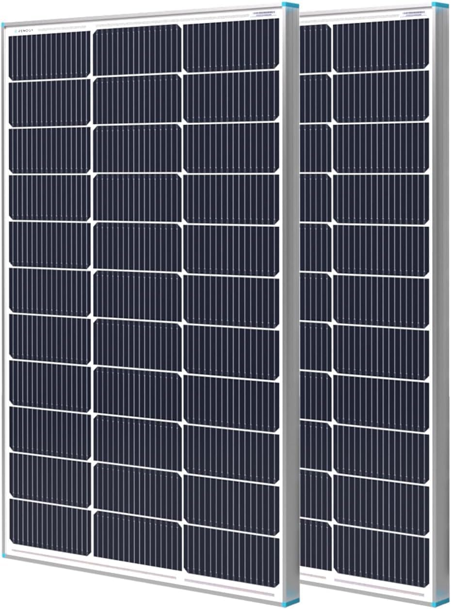 Renogy 2Pack 100w solar panel 12v RV Solar Panel, 100 Watt Solar Panel System of High Efficiency Monocrystalline Module for RV Trailer Camping Off-grid
