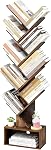 Hoctieon 9 Tier Tree Bookshelf, Tall Bookcase with Drawer, Wood Book Shelf, Modern Floor Standing Bookshelves, Book Organizer Shelves for Bedroom, Living Room, Home Office, Black