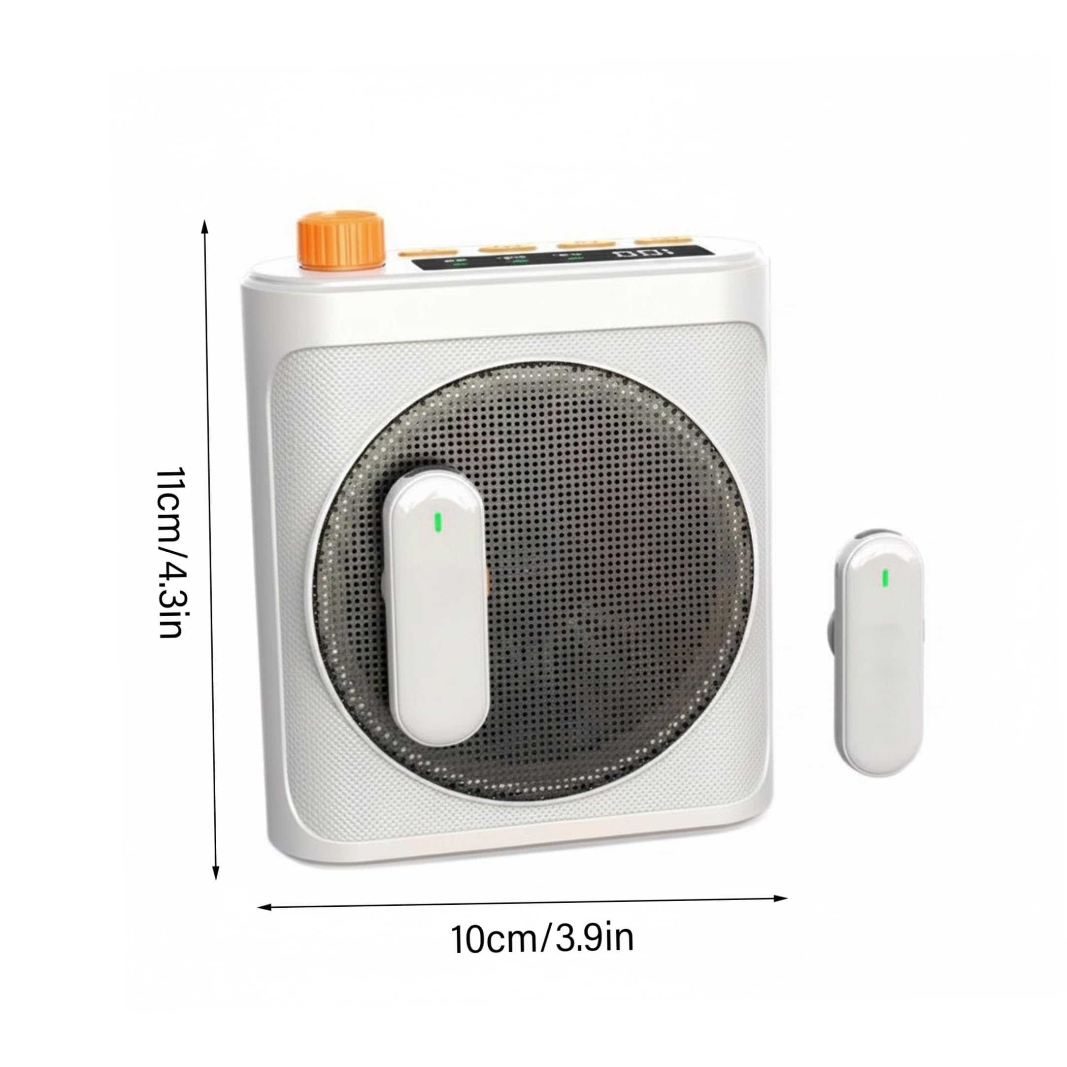 Amplificatore vocale per insegnanti, amplificatore vocale wireless con doppio microfono, suono portatile per insegnanti e aule - Bianco