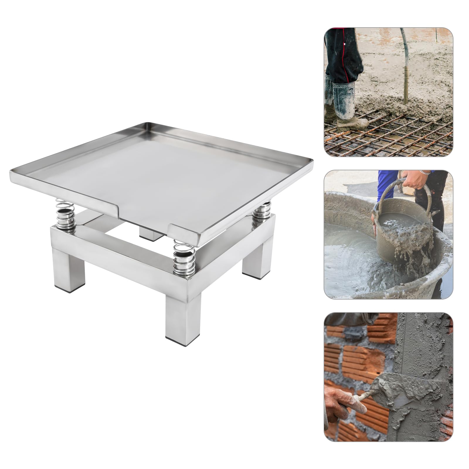 Table vibrante en acier inoxydable 50 W 3000-3600 tr/min – Plate-forme vibrante compacte pour tests de béton et contrôle de qualité – Table vibrante de laboratoire avec entraînement de précision
