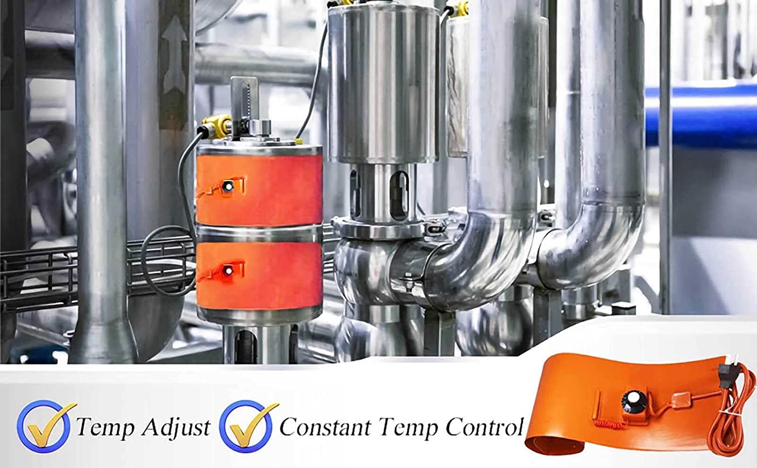 Podgrzewacz Beczek Z Olejem, Metalowy Podgrzewacz Beczek Z Olejem, Wytrzymały Silikonowy Podgrzewacz Beczek Z Paskiem Grzewczym, Podgrzewacz Wiadra Z Regulatorem Temperatury, Do Zastosowań Przemysłow