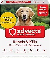 Advecta Ultra Flea & Tick Topical for Large Dogs 21-55 lbs - Waterproof Kills Fleas Ticks Mosquitoes 4 Month Supply