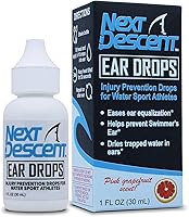 Next Descent Swimmer's Ear Drops: Prevent Otitis Externa, Ease Equalization for Swimming, Diving, Snorkeling & Water Sports