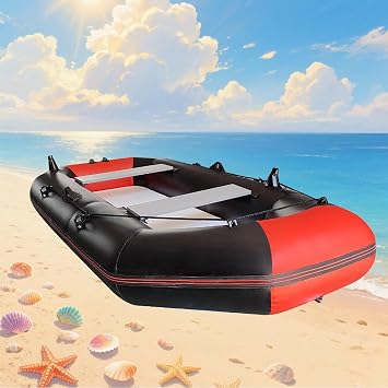8-10 Person Capacity Boat Fishing 3.6m Inflatable Kayak Canoe Rubber Boat Inflatable Boat Sea Fishing with Oars Fishing Marine Sports Easy to Carry Load Capacity 620kg with Storage Bag