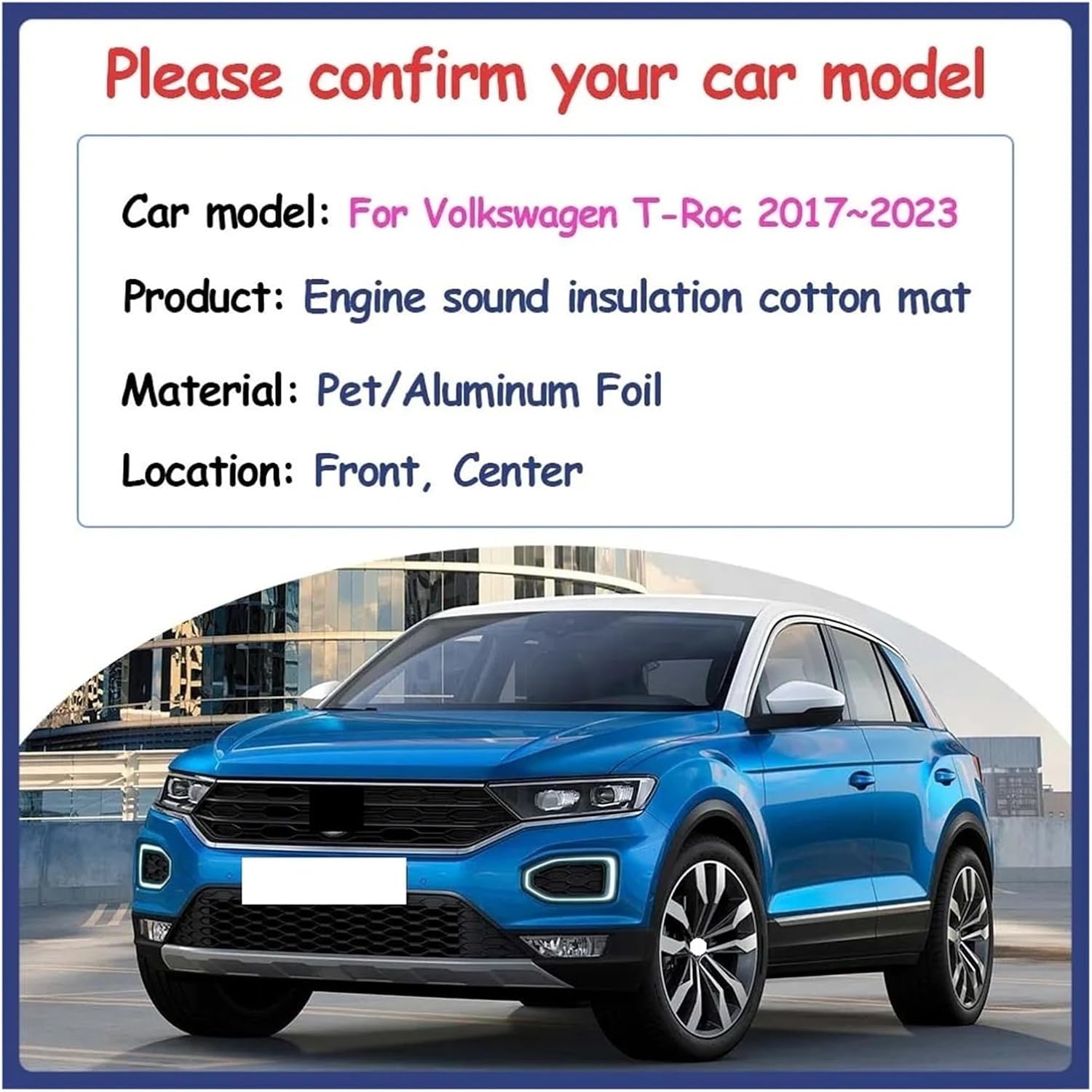 Volkswagen T-Roc A11 D11 2017~2023 車用断熱コットン防音 Volkswagen T-Roc A11 D11 2017~2023 車用断熱コットン防音