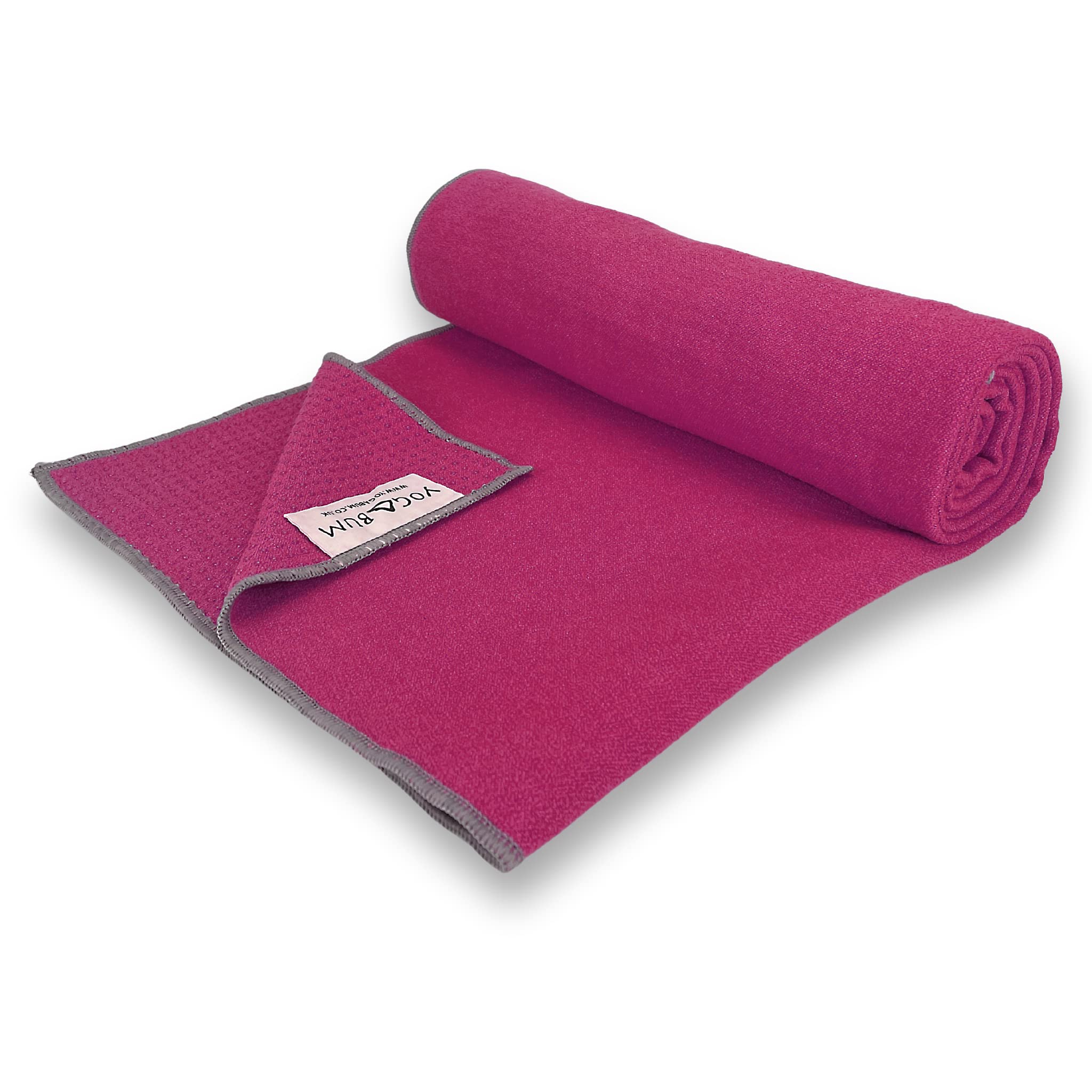 Yogabum Grip Dot Yoga Mat Towels, Pink, 62 cm x 183 cm - Image 2