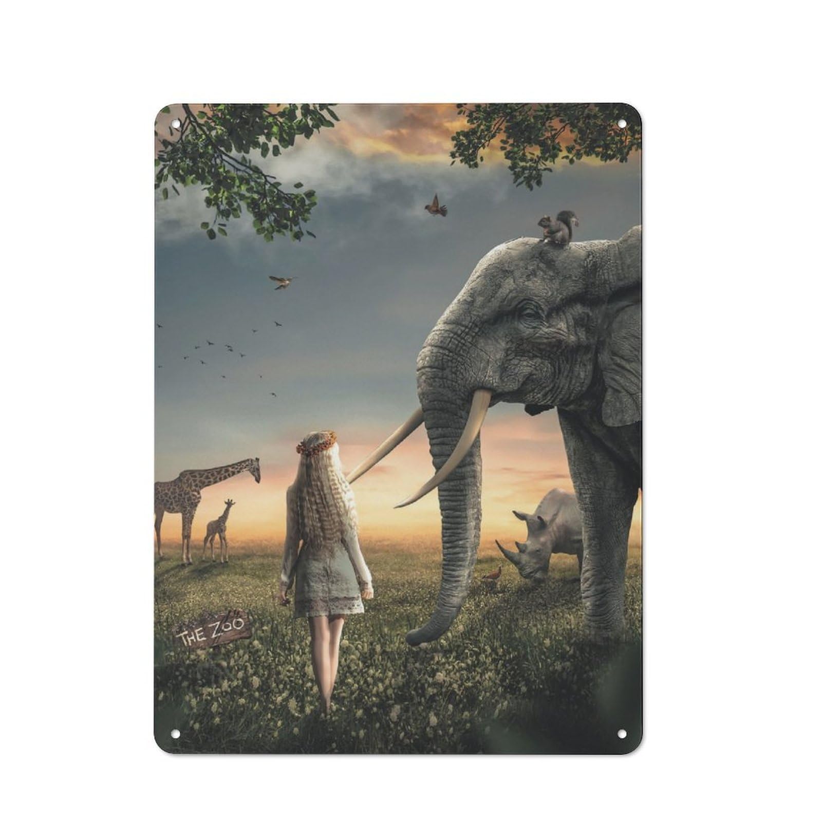 Junmoney The Zoo Vintage Metal Wall Sign 40X30cm For Garage Or Workshop, For Metal Sign Collectors, For Garage And Workshop Walls