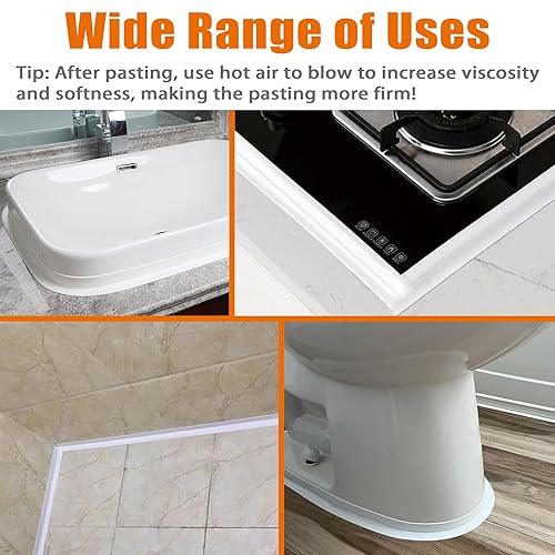 Miniatura 4 de Cinta de calafateo de esquina de baño, cinta de sellado autoadhesiva utilizada para fregadero de cocina, inodoro, bañera de baño, tira protectora de