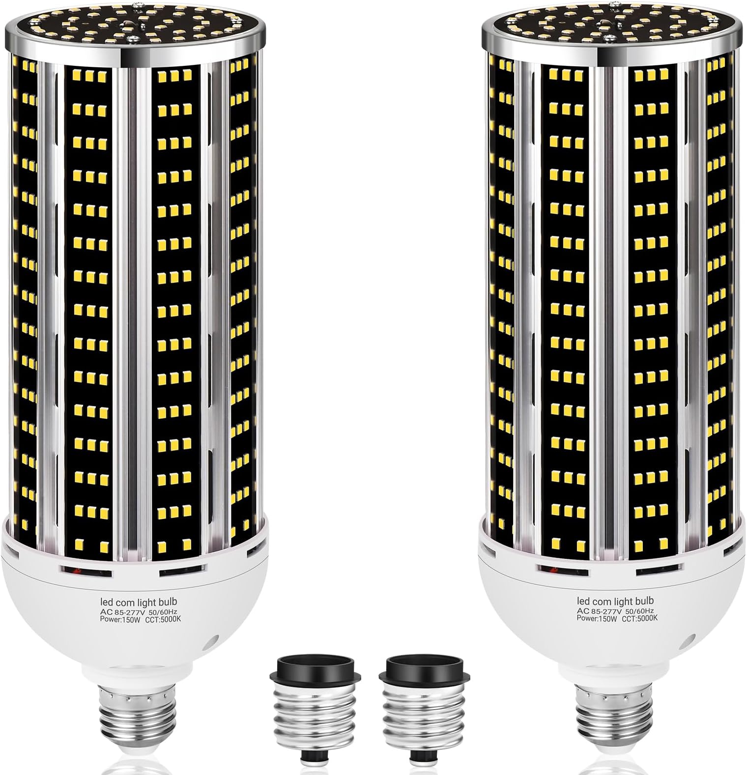 150W 2 pack LED Corn Light Bulb(1500W Equivalent ) ,Commercial Grade DayLight 5000K E26/E39 22900LM Medium Mogul Base LED Lamp,Large Area Lights For Outdoor Indoor Garage Warehouse Factory Bay Light