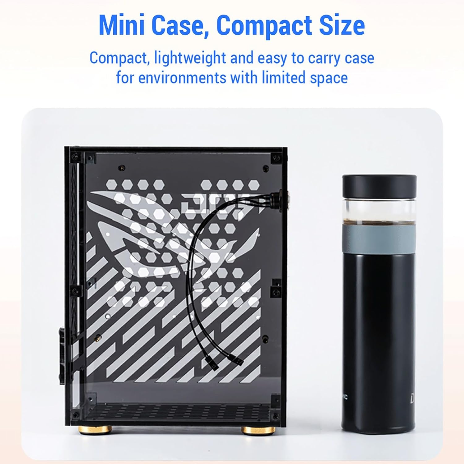 Pc Case, High Compatibility Excellent Heat Dissipation Computer Case Gaming Pc Case with Transparent Acrylic Side Panel for and Scratch (Black)