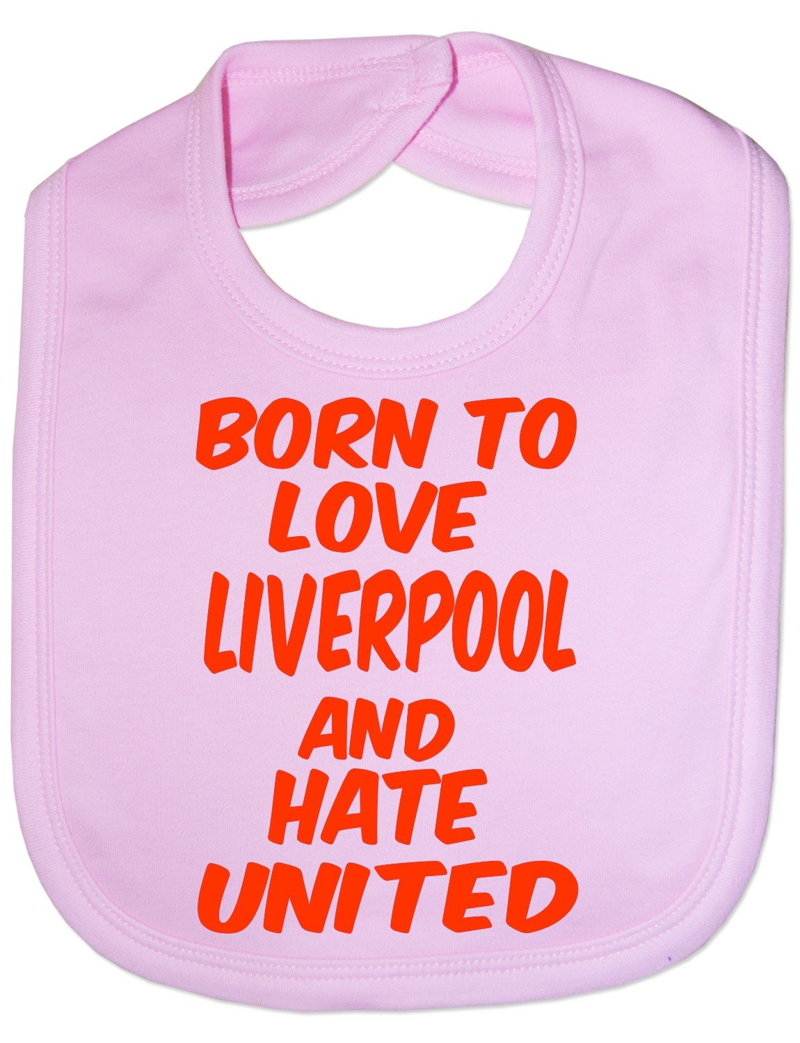 Print4u Pink Love Liverpool Hate Man Utd- Funny Baby/Toddler/Newborn Bibs - Baby Gift