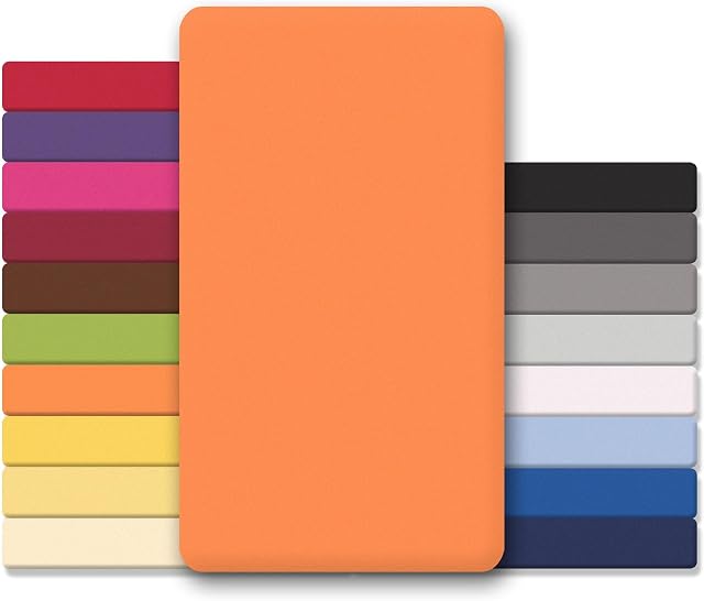 CelinaTex Lucina Topper prześcieradło z gumką 180x200-200x200 pomarańczowe bawełna prześcieradło z gumką