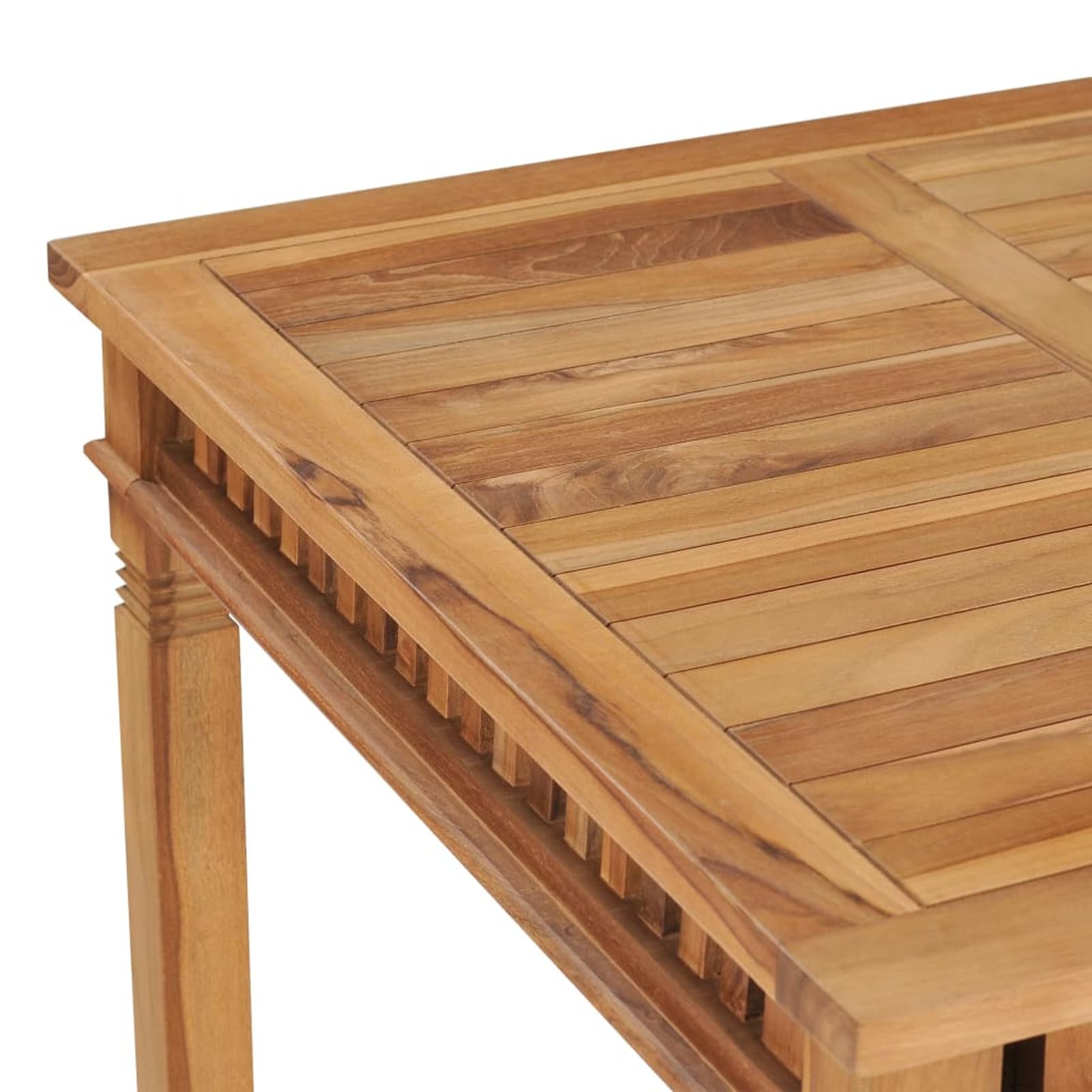 Tavolo da pranzo da giardino in legno massello di teak, 80 x 80 x 80 cm, mobili da esterno