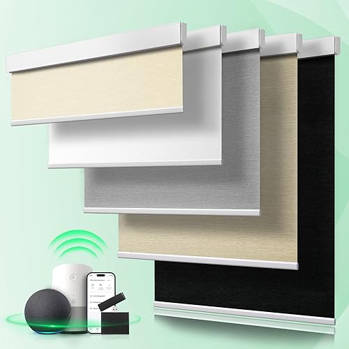 Miniatura 9 de M-ANSNIX - Persianas motorizadas con control remoto, persianas enrollables inteligentes mejoradas, persianas eléctricas automáticas para ventanas y