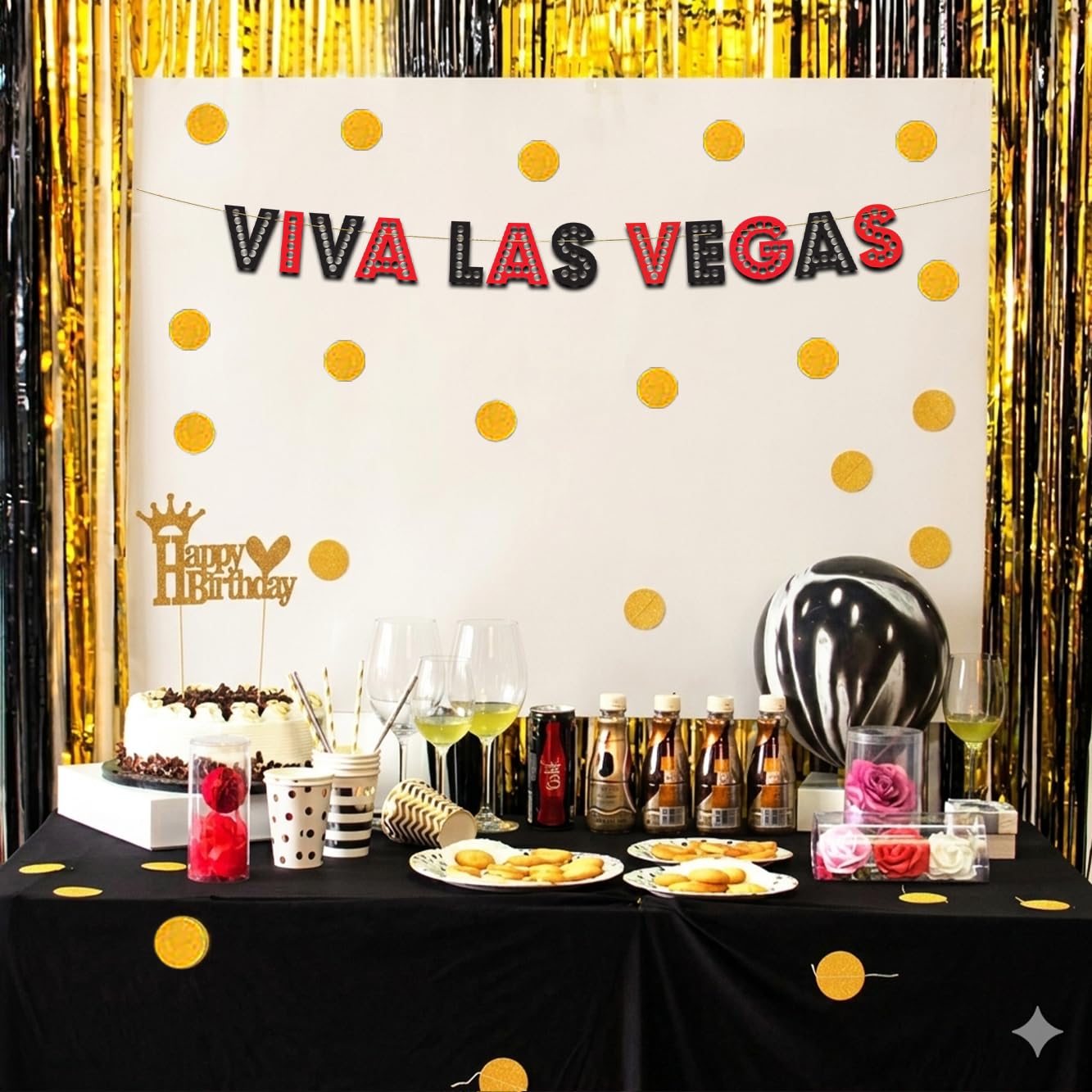 Bannière Vegas Vibes – La Guirlande à Paillettes Pour Une Fête De Folie !