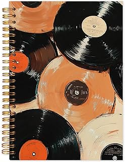 Likjad Vintage Vinyl Records Music Spiral Notebook Journal 5.5x8.3, Music Gifts Journals for Writing,