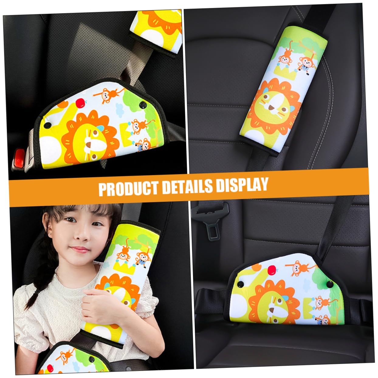 Ciieeo 4 Ensembles épaulettes protecteur sécurité soutien enfants coussin de bandoulière Ajusteur des sièges d'auto coussin de harnais de voiture accessoire siège auto flanelle