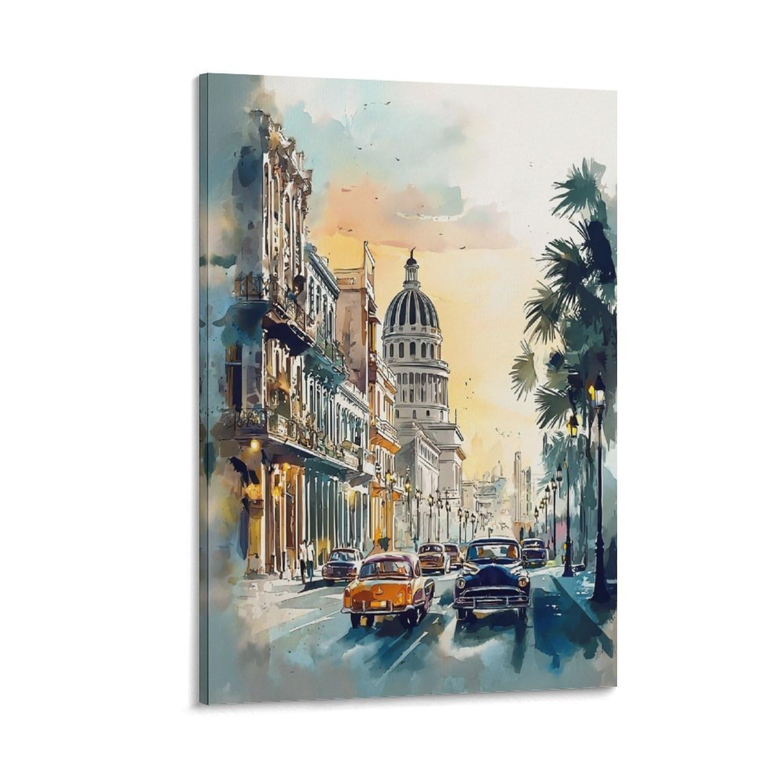 LCYNNH Phoenix Arizona Watercolor 24x36inch(60x90cm) Vintage Travel Poster Watercolor Canvas Art
