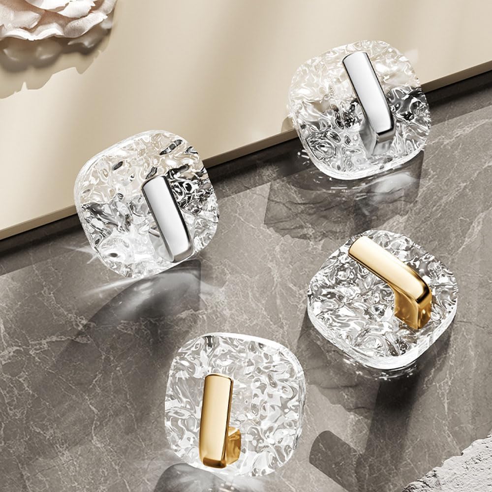 Punch-Free Wall Hook,4 PCS Heavy Duty Bathroom Towel Hook for Bathroom, Keys, Purses