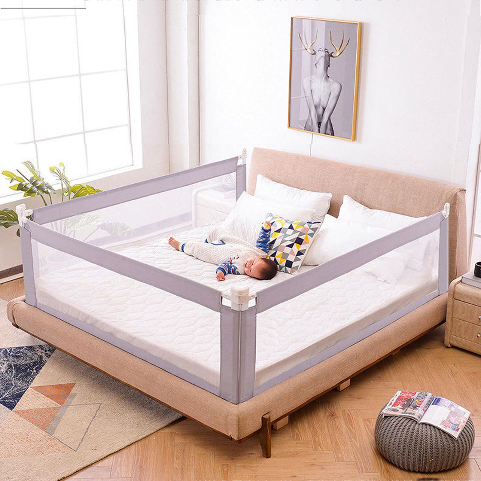 Barandillas de Cama para niños pequeños, barandilla de Cama Ajustable en Altura Mejorada, barandillas de Seguridad para Cama Infantil de 1 Lado, Especialmente diseñadas para Camas