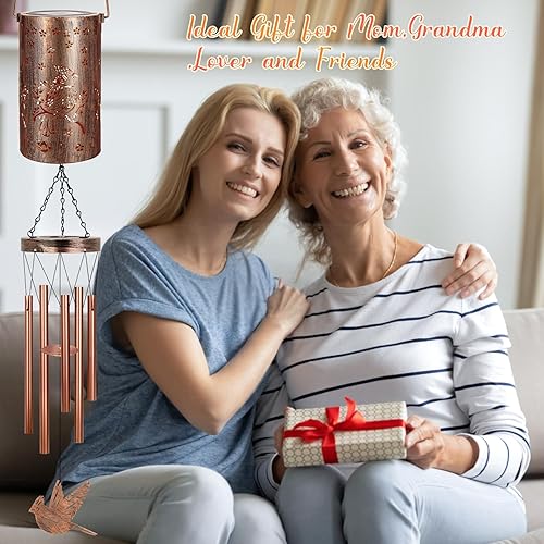 Miniatura 2 de Campanillas de viento para linternas solares exteriores, campanillas de viento, regalos al aire libre para mujeres, abuela, decoración de Navidad