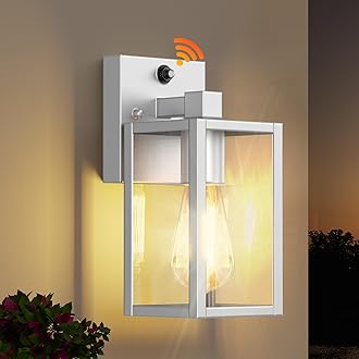 WIHTU Gold Dusk to Dawn Porch Lights Fixtures, Outdoor Lights for House, Outdoor Wall Lights Exterior, Waterproof Wall Sconce Lamp, Wall Lantern, Anti Rust Coach Lights for Doorway (Sliver)